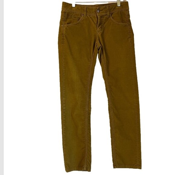 Athleta Frontier Corduroy Jeans Pants Sz 6 Old Gold Hidden Pocket - Picture 4 of 9